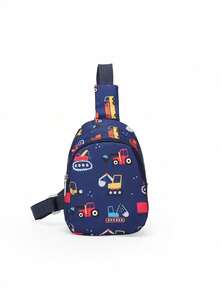 1 pieza Mini bolso de pecho/bandolera/monedero lindo de cierre con cremallera de nailon con diseños de unicornio/sirena/dinosaurio/espacio, adecuado para uso diario - Bolso de pecho con estampado de dibujos animados - Ver 25