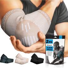 POWERLIX Elbow Brace Compression Support (Pair) - Beige - View 8