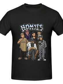 Printed Lil Homies Outfit T Shirt For Men Women Tee Shirt Short Sleeve Clothes 180g - màu đen - Xem 4