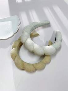 1个/3个/4个装女士拿铁海绵云朵发箍，可爱百搭宽发箍，防滑发带，优雅波西米亚风，适合秋冬季节，发箍发饰头饰
