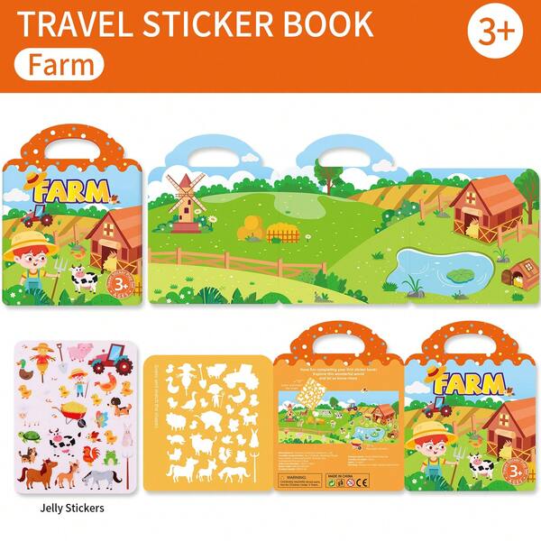 Reusable Sticker Book For Youngsters, Washable Stickers For Youngsters, Jelly Sticker Book, Birthday And House Party, Group Activity, Art Class Or Other Activitie