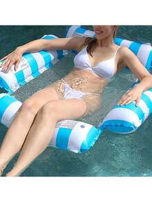 1/2/4件成人充气吊床，游泳浮床，简易水上趣味浮床，条纹PVC充气浮床 - 水上吊床 - 查看 2