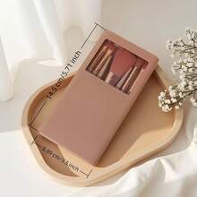 5件套专业化妆刷套装，带镜子和旅行收纳盒，低过敏性纯素刷毛，适合敏感肌肤，精美礼盒包装，便携式化妆套装，适合新娘、旅行、随时随地补妆（红色），旅行必备，情人节礼物，价格实惠，旅行化妆刷，送给女性的礼物，化妆师，专业全套化妆工具 - 1 - 查看 9