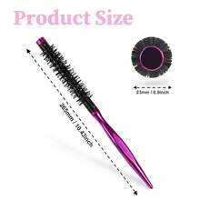 迷你蓬松卷发梳，适用于吹风和卷发 - 1/2 英寸便携式旅行梳，木柄尼龙刷毛，适合短发和细软发质造型。美发工具，美发用品，旅行必备，理发师，发型师，理发师配件，情人节礼物，美发用品，发型师，理发店，沙龙，度假必备，美发产品，理发店，情人节礼物，女士旅行必备，发型师工具 - 紫色 - 查看 6