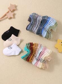 10 Pairs Of Baby Boat Socks With Little Bear Patterns On The Instep, In Random Colors. These Lovely Cartoon Bear - Patterned Socks Are Suitable For Toddlers, Both Baby Boys And Baby Girls, And Are Applicable To Newborns Aged 0 - 3 Years Old. Baby Socks, Newborn Socks, Toddler Socks. - Multicolor - View 4