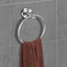 sunzone Juego de Accesorios de Baño,5 Piezas de Toallero, Toallero en Barra de 40CM, Toallero de Anillo, Albornoz Gancho de Toalla, Portarrollos de Papel Higiénico, 304 Acero Inoxidable, Plata - Plateado - Ver 9