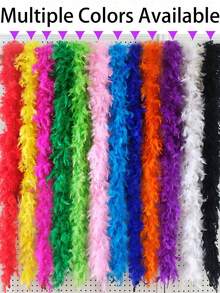 1 件长款人造羽毛围巾，适用于 DIY 项目生日派对服装装扮婚礼照片道具舞台表演家居和派对装饰狂欢用品万圣节服装