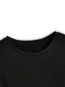 復古藝術夏季秋季兒童短袖上衣 T 卹 拱門建築手繪圖案 白色棉質 T 卹 - 黑色 - 查看 9