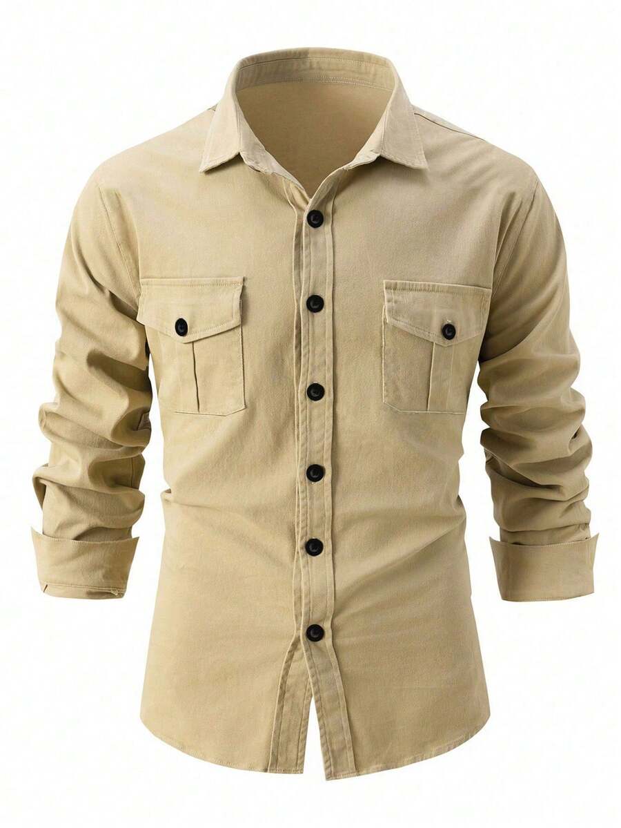 Men's Casual Business Shirt, Long Sleeve Workwear Shirt, Autumn/Winter