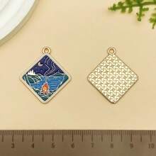 Mix 10pcs Outdoor Adventure Charms Pendants - Zinc Alloy Camping Themed DIY Jewelry Accessories With Detailed Mountain, Tent, And Nature Decorations For Handmade Bracelets, Necklaces, And Earrings, Perfect For Summer Festivals And Travel Enthusiasts