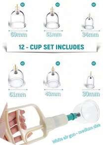 مجموعة كاسات التدليك 24/18/12/6 قطعة، أداة تدليك الأجزاء الجسدية، كاسات التدليك الصينية مع مضخة وشفط، تقليل كتلة الدهون وتهدئة العضلات، تستخدم للتدليك والراحة، تحسين محيط الخصر، علب تدليك الجسم، طالبي الصحة، تحسين الدورة الدموية، تقنيات الاسترخاء، تخفيف الإجهاد، ماساج الجسم المثالي