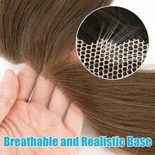 Women Forehead Hairline Toupee Human Hair Skin Lace Hairpieces Full Lace 100% Real Human Hairpieces Cover Up Patch Receding Hairline Straight Hair Topper Wigs - #2 Dark Brown - View 11