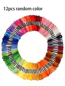 50pcs/100pcs 6-Ply 8m Embroidery Thread, 100 Colors Polyester Yarn, Random Color Cross Stitch Thread, Rainbow Sewing Thread, High Quality Embroidery Floss - Mixed Multi-Color Threads, Suitable For Cross Stitch, Sewing And Crafts - Sewing Accessories, Twist Tie Bag, Fit For DIY Embroidery, Sewing And Handmade - Multicolor - View 14