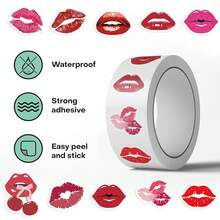 500pcs Lips Roll Stickers, 10 Styles Insect Stickers For Parties, Walls, Scrapbooks, Envelopes, Birthday And Greeting Cards