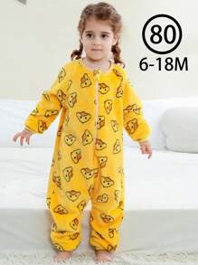 MICHLEY 1件装法兰绒婴儿睡袋，长袖拉链可穿戴睡袋，适合秋冬季男女宝宝，可爱休闲，适合休闲度假的宝宝用品