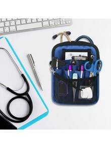 护士腰包、多隔层医疗用品包、护理收纳袋（可容纳听诊器、绷带剪刀、其他医疗用品、宠物医疗护理包）通用多口袋腰部收纳带（带可调节腰带） - 彩色 - 查看 7