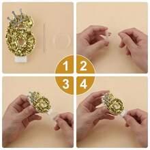 1 套 0-9 金色水钻皇冠装饰数字生日蜡烛，DIY 手工生日蛋糕装饰，派对氛围用品，浪漫派对用品，生日蜡烛，适用于生日派对、毕业派对、主题派对 - 金色皇冠 - 查看 9