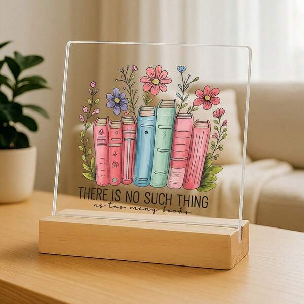 Dekorative Plakette & Schilder als Geschenke für Buchliebhaber - Bücherwurm Schreibtisch Dekoration für Frauen - Geschenke für Bibliothekare und Buchclub - Einzigartige Wohndekoration - Geburtstagsgeschenke für Bücherwürmer und Bücherwürmer Lehrer - Buch-Themen Wohnzimmer Dekoration - Lese-Geschenke