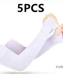 1/5/7pcs Unisex UV Protection Arm Sleeves, Cooling, Thumb Hole Design, Suitable For Various Occasions (7pcs Set Color Random) - Multicolor - View 20