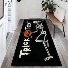 1 件装骷髅印花防滑厨房垫，花卉图案防滑地毯，适用于节日派对装饰，速干地毯，适用于厨房、走廊、浴室、洗衣房、万圣节装饰、家居装饰万圣节派对 - 彩色 - 查看 6