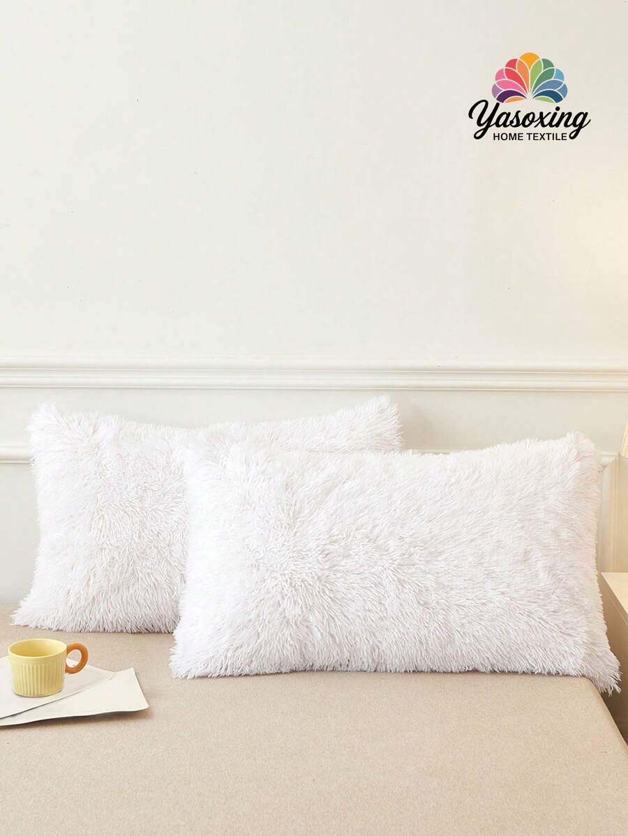 2 Miếng Trắng 	
Fuzzy Sang trọng Vỏ gối Vỏ gối Dây kéo Khép kín Đối với Phòng ngủ Phòng khách Sofa Cái ghế , Mềm mại Thoải mái Nhà  Trang trí Nắp đệm , Cái gối Không bao gồm - trắng - Xem 1