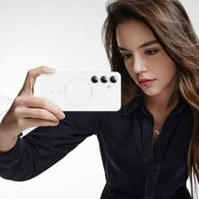 适用于三星 Galaxy S24 S25 S22 S23 Ultra Plus S20 S21 FE Note 20 A35 A55 A05 A15 的奢华磁吸手机壳，采用柔软的 TPU 材质。 - 白色 - 查看 7