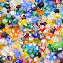 3/4/6/8 毫米多色奥地利水晶双锥珠 - 多面玻璃隔珠，适用于 DIY 珠宝制作和手工工艺品 - 菱形尖珠 - 查看 13