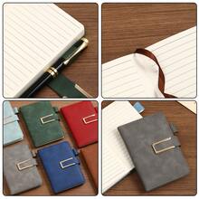 A6/200 Seiten Notizbuch mit PU Vintage Einband, U-förmiger Schnalle, Stifthalter, Softcover, Lesezeichen, geeignet für Büro, Zuhause, Schule mit personalisiertem Softcover und Lesezeichen - perfekt für Geschäftstreffen und Collegeleben