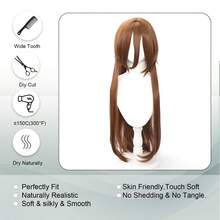 YEWELL 26 Inch Jellyfish Straight Bangs Wig, Synthetic Heat Resistant Wig, Pink, Blue, Green, Black, Gold, White Long Straight Hair Wig, Suitable For Women, Easy To Manage Synthetic Heat Resistant Wig, Middle Part Straight Hair Wig, Natural Soft Fiber Wig, Suitable For Women's Daily Wear - Multicolor - View 5