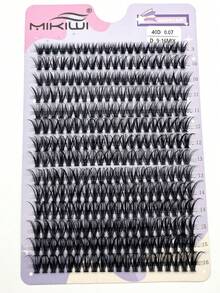 280片 40D D卷混合 9-16mm DIY簇状假睫毛 单根嫁接 自然轻盈浓密 柔软可重复使用仿貂毛假睫毛 家用沙龙专业使用 睫毛簇 - 黑色 - 查看 3