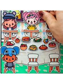 Toca Boca World Full Set Paper Dolls Quiet Book Scrapbook DIY Material Kit Entertaining Toys For Girls Cutout Edition