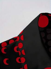 Retro Polka Dot Long Sleeve Shirt Dress - Button Details, Machine Washable & Dry Cleanable - Ideal For Spring/Summer/Autumn, Casual Contrast Color Button Polka Dot Dress