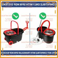 Local Devery-Mop Replace Heads, Mop Handle And Mop Base Replacements, Spin Mop Bucket System With 3 Microfiber Mop Head Refills, 3-Section Stainless Steel Adjustable Handle 36-61in