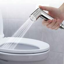 3-teiliges Sprühpistolen-Set mit 1,5 m Silberschlauch und silberner schraubloser Halterung, wandmontierter Handbrause, einfache Bedienung, zuverlässiges Material, Mehrzweckverwendung, schnelle Installation, Sprühkopf - Haustierwaschanlage mit Griff