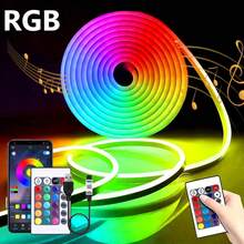 1 件 1M-5M/3.28FT-16.4FT RGB 变色 LED 霓虹灯带，带遥控器，灵活的 RGB LED 霓虹灯 - 音乐同步，多色变色灯适用于卧室装饰，USB 供电，霓虹灯照明，可调光，节日礼物，派对装饰，酒吧，酒店，婚礼装饰 - 霓虹燈 - 查看 2