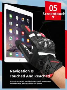 AD 1 Pair Carbon Fiber Full Finger Motorcycle Racing Riding Gloves, All Season, Anti-Slip Protection, For Men And Women - MCS - View 9