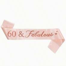 18th 21st 30th 40th 50th 60th 70th Birthday Belt - Rose Golden Satin With Champagne Color & Elegant Cursive Lettering - Durable Polyester Party Accessory For Milestone Celebrations, No Electricity Needed