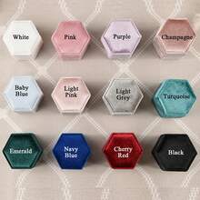 Customized Velvet Ring Box, Engagement Ring Box, Wedding Ring Box, Marriage Ring Box, Double Slot Ring Holder, Anniversary Gift - Multicolor - View 7