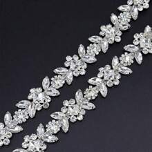 1 Stück Strass Nähkette DIY, elegante minimalistischer Körperkette, Strass Borte Kette Dekoration, Krallenkette, Kristall Strass Kette, funkelnde DIY Borte, Kleidung dekorativer Diamant Schultergurt verstellbare Kristall Schulterkette Accessoire