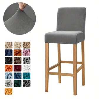1/2/4 Pcs Velvet Bar Chair Cover | High Stool Cover Chair Slipcover Furniture Protector For Bedroom Office Living Room Home Decor, Velvet Chair Cover