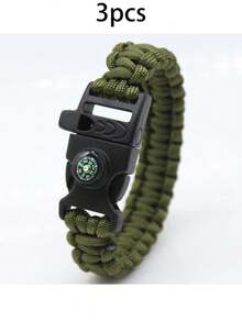 Adjustable Emergency Survival Bracelet With Whistle And Compass, Survival Kit For Camping, Outdoor Travel, Hiking