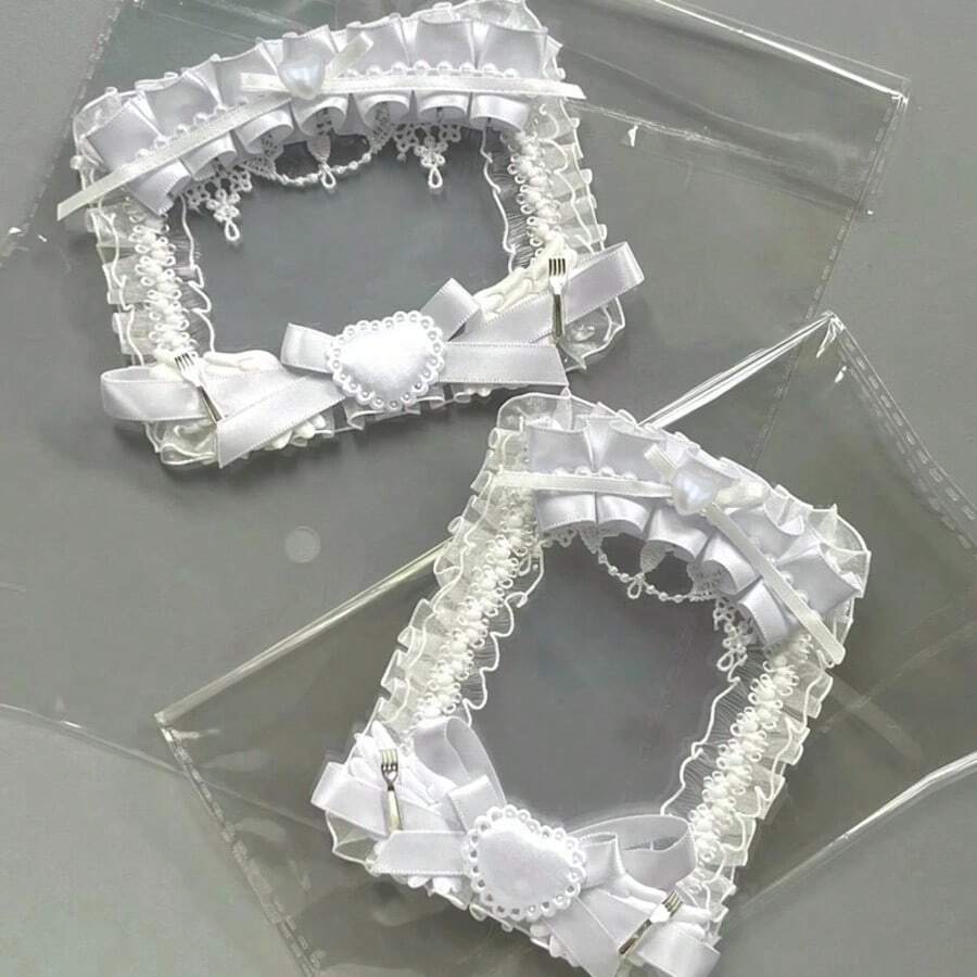 1 chiếc hộp đựng thẻ ảnh ren trắng mới, 5 màu (Hồng, Xanh lá, Vàng, Xanh dương, Trắng) Sản phẩm thủ công tự làm, hộp đựng thẻ ghi nhớ hoạt hình anime viền ren, bảo vệ thẻ album ảnh ngang, hộp đựng thẻ dọc phong cách Lolita trang trí - trắng - Xem 1