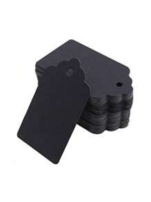 100±10 个波浪牛皮纸花礼品标签，万圣节圣诞节婚礼派对牛皮纸礼品标签 5 * 3cm/2 * 1.2 英寸服装 DIY 标签（黑色/白色/牛皮纸）