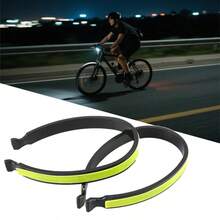 1 par de clips reflectantes para pantalones de bicicleta, correa para pantalones de equipo de ciclismo de montaña con pegatina reflectante - Multicolor - Ver 2