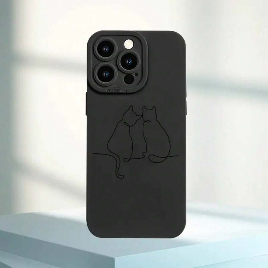 Funda para teléfono Línea Patrón Impresión Ojos Teléfono suave Teléfono Mate Cubierta del teléfono 360 grados Completo 11 12 13 14 Pro 15 16 XR X/ XS 8 Plus SE Smartphone - Negro - Ver 1