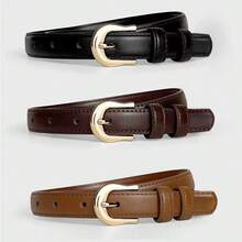1/2/3pcs Simple Versatile Belt, Simple Buckle Versatile Women Jeans Belt, Decorative Belt For Summer - Multicolor - View 10