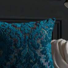 1pc 17.72 X 17.72 Inch Pillowcase Light Luxury Sofa Cushion Cut Velvet Fabric Pillowcase No Pillow Core Living Room Nordic Modern Minimalist Model Room Villa B & B Bedside Pillow - 水藍 - 查看 5