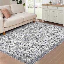 Washable Rug For The Living Room, Vintage Floral Rug, Soft, Non-Slip, Stain-Resistant, Boho Rug For Bedroom, Dining Room, Kitchen, Home Office - Nhiều màu - Xem 2