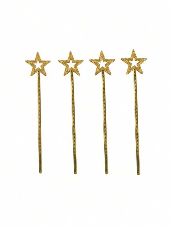 4 pièces Baguettes magiques, accessoires de fête et de danse, baguettes de fée à pentagramme, bâtons d'ange, baguettes magiques, baguettes de fée