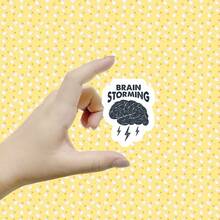 Autocollants amusants représentant une tempête de réflexion, un cerveau et un éclair, convenant pour la papeterie, les tasses à eau, les tablettes, les coques de téléphone portable, etc. Autocollants jetables